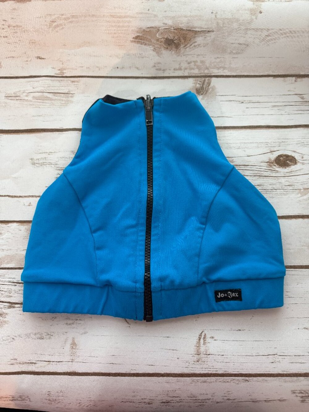 Jo+Jax Reversible Dance Crop Top Blue Navy Zip Girls Approx 8/10
